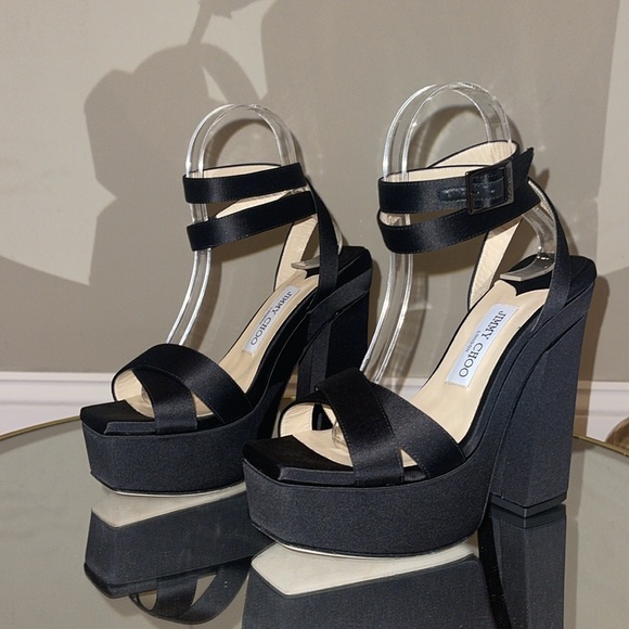 Jimmy Choo Gaia 140 Platform heeled sandals sz 37.5 - Picture 11 of 16